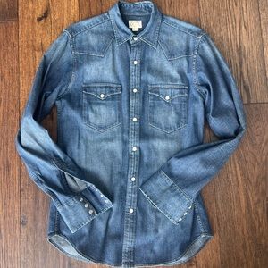 J.Crew Men’s Denim Western Shirt.  Size S.